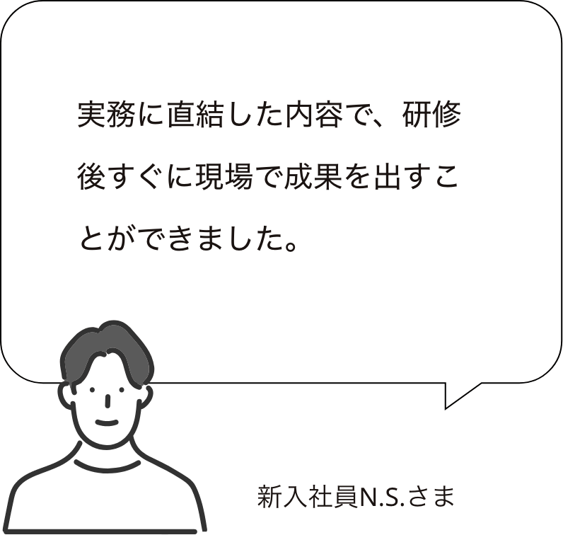 実務に直結した内容で、研修後すぐに現場で成果を出すことができました。